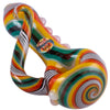 Crush Eye Candy Crayon Tusk Hand Pipe in Green Stripe, Carbureted Glass Side View