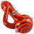Crush Eye Candy Crayon Tusk Hand Pipe in Red with Swirl Design - Carbureted Glass
