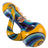 Crush Eye Candy Crayon Tusk Hand Pipe in Yellow, Carb Side View, Swirl Design