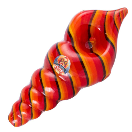 Crush Eye Candy Sea Shell Hand Pipe in Really Red - 4" Borosilicate Glass Top View