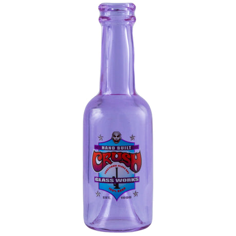 Crush Bottle Chillums in Purple - Front View with Glassworks Badge