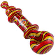 Crush Eye Candy Wig-Wag Hand Pipe 4.5" - Orange Swirl Borosilicate Glass, Top View