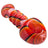 Crush Shovel Head Spoon Hand Pipe in Red Orange, Borosilicate Glass, for Dry Herbs - Top View