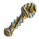 Crush Shovel Head Spoon Hand Pipe in Borosilicate Glass with Swirl Design, Side View