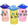 Colorful Shrooms Have Eyes Glow Ash Catchers in Pink, Yellow, and Blue - 4.5" 14mm 90D