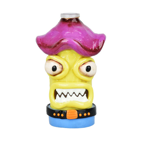 Shroom Monster Glass Ash Catcher - 4.75" 14mm Male 90 Degree - Colorful Front View