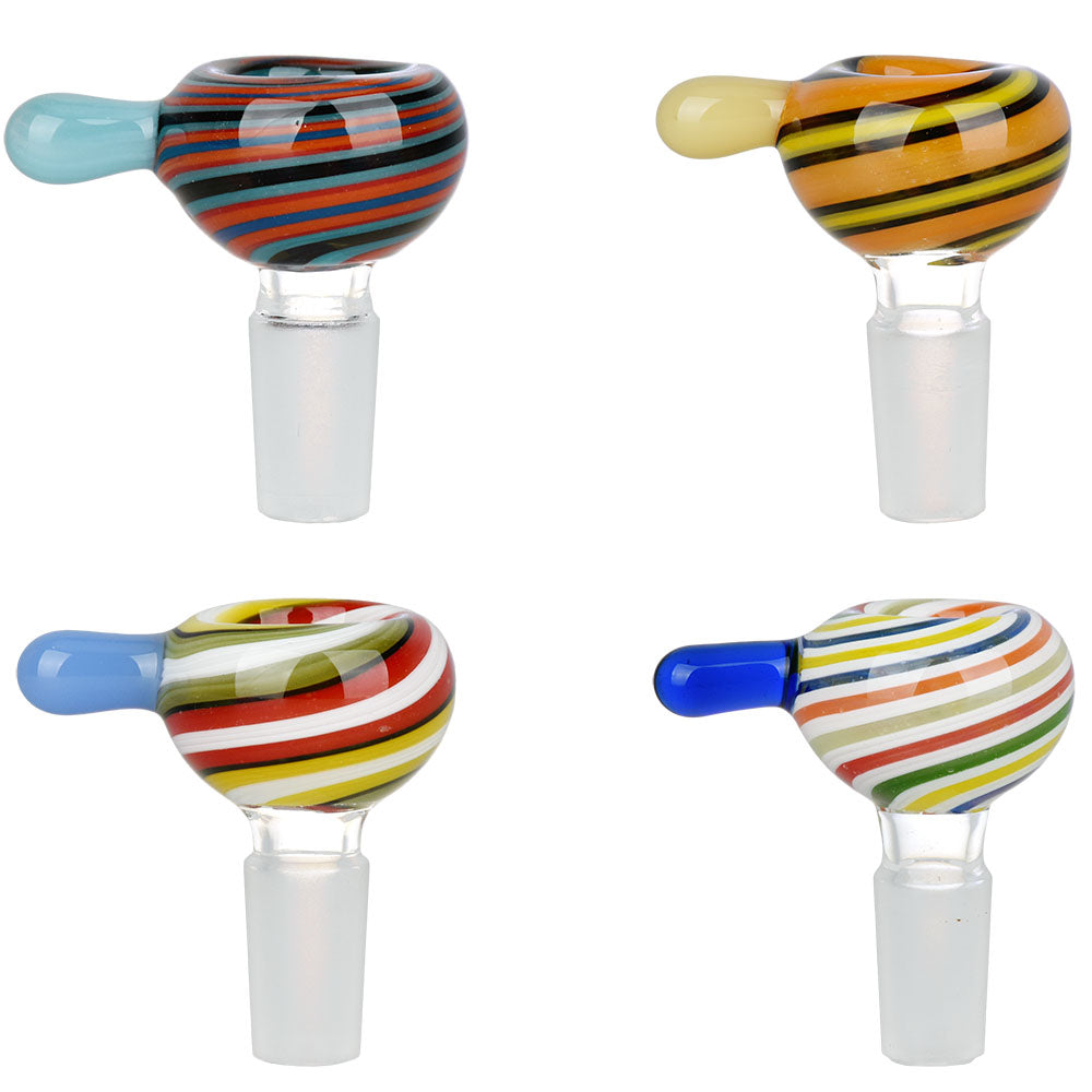 Retro Candy Striped Herb Slide - 14mm M / Colors Vary