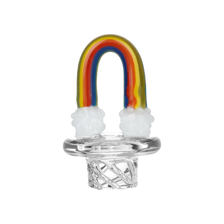 Chasing Rainbows Vortex Carb Cap, 33mm, with colorful rainbow design and clear borosilicate glass