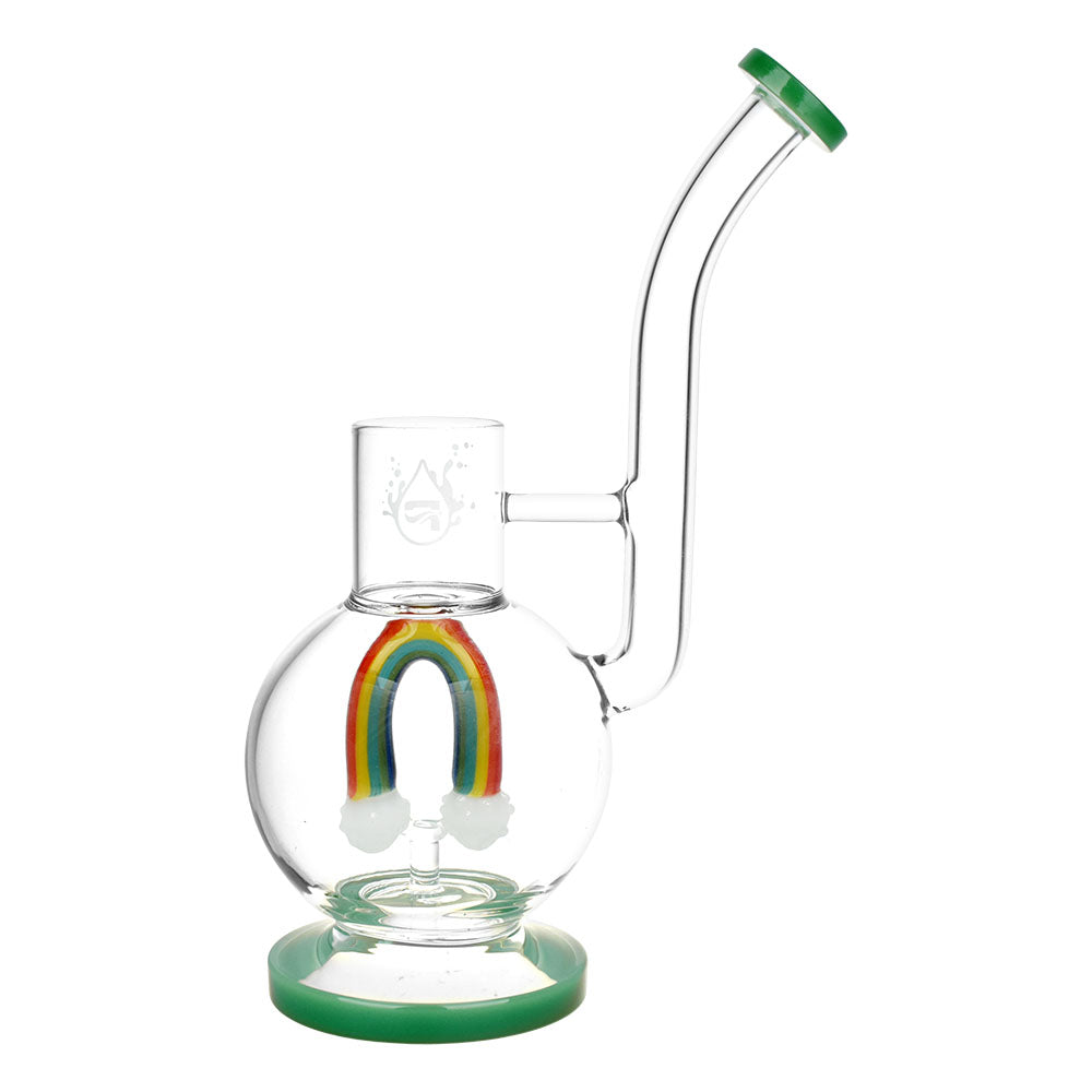 Pulsar Chasing Rainbows Attachment for Puffco Proxy, 10" with colorful glass accents, front view on white background