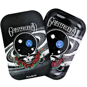 Pulsar Grateful Dead themed rolling tray kit with magnetic cover, 11"x7", featuring iconic artwork