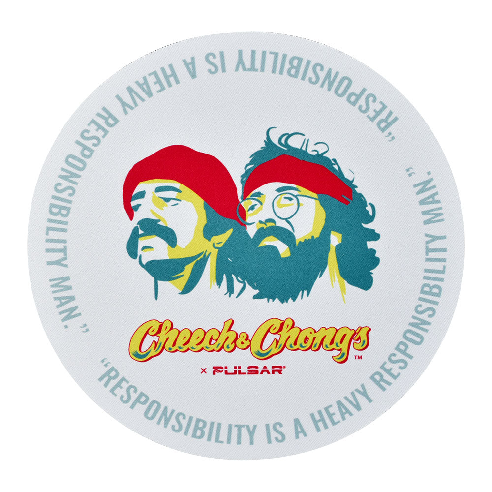 Pulsar Cheech & Chong 8" DabPadz with Responsibility Design, Shock-Absorbent Mat Top View