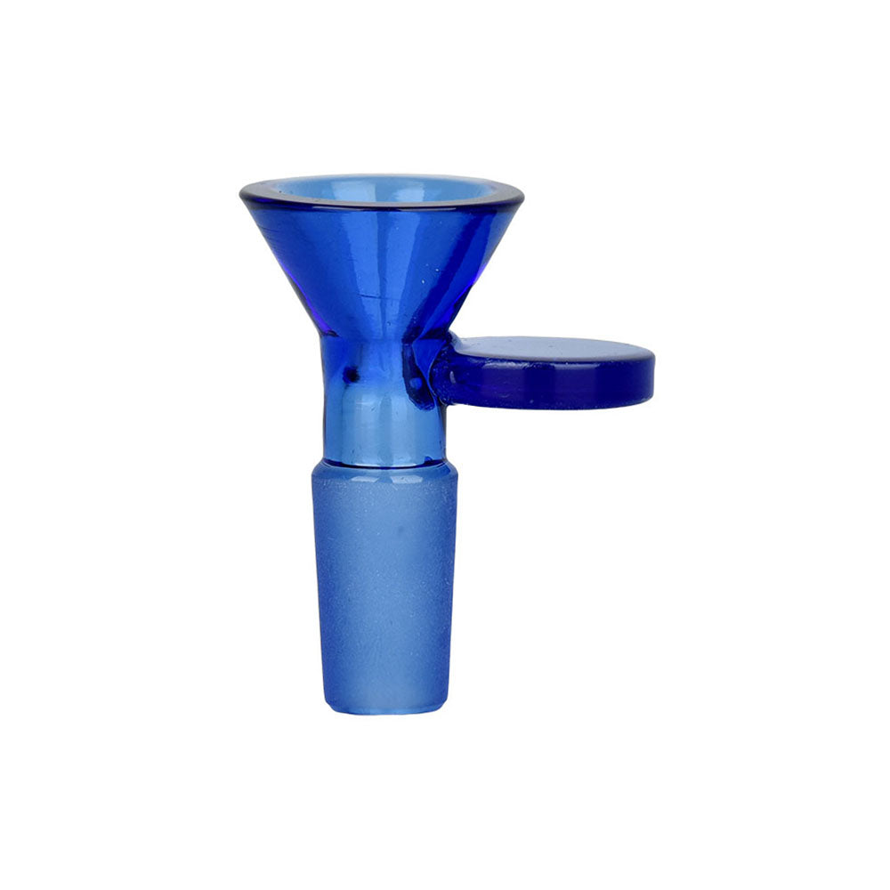 Hillside Glass Martini-Style Blue Herb Slide, 14mm Male, Front View on White Background