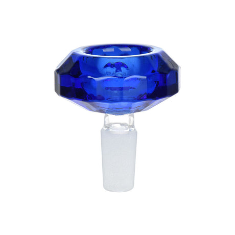 Diamond Glass 14mm Male Joint Hillside Herb Slide in Blue, Front View on White Background