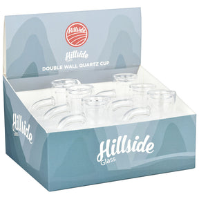 Hillside Glass Quartz Banger 6PC set, 14mm Male 90° angle, Double Wall Flat Top, displayed in box