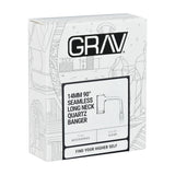 GRAV Seamless Long Neck Quartz Banger 14mm Male 90 Degree on White Box