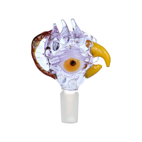 All Seeing Chicken Herb Slide - 14mm Male Joint - Front View with Borosilicate Glass
