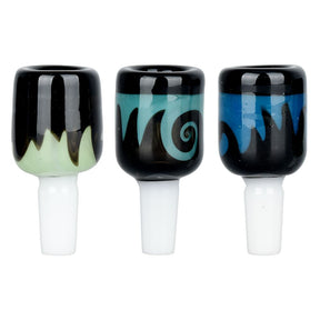 Dynamic Contrast Herb Slide with Exterior Marble, 14mm Male, Front View, Colors Vary