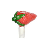 Borosilicate Strawberry Herb Slide 14mm Male Hand Pipe with textured colored glass