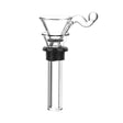6pc Stem & Slide Set for Soft Glass Pipes, clear glass, front view on white background