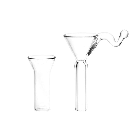 6pc Stem & Slide Set for Soft Glass Pipes, Clear Glass, Front View on White Background