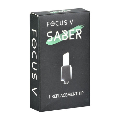 Focus V Saber Replacement Tip packaging, front view, highlighting the ceramic dab tool accessory