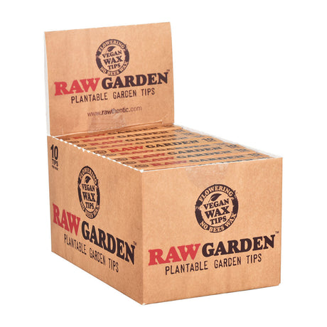RAW Plantable Garden Tips 20pc display box front view, eco-friendly rolling accessories