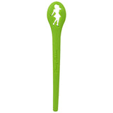 Blazy Susan Silicone Poker Tool in Lime Green, 5.2" with Logo - Front View