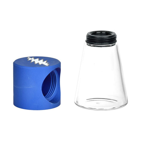 Stundenglass x Grateful Dead 3" Glass Ash Catcher, blue borosilicate with clear cone, front view