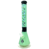 18" AFM Glass Green Alien Beaker Bong with 14mm Female Joint - Front View