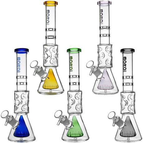 Borotech 12.5'' Slitted Pyramid Perc Beaker Bong