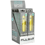 Pulsar Variable Voltage Battery display with 12 units, 350mAh, preheat feature, in yellow variant