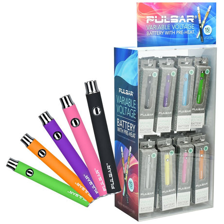 Pulsar VV Battery Display with 48 colorful units featuring preheat function and 350mAh capacity
