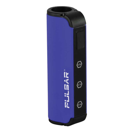 Pulsar M2 Vape Battery in blue, compact design with USB charging - Front View