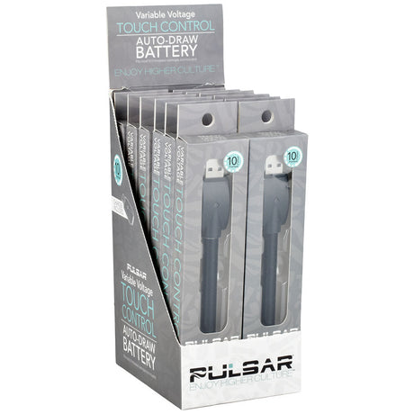 Pulsar VV Auto-Draw 510 Battery display with 12 units and chargers, 280mAh, easy travel size