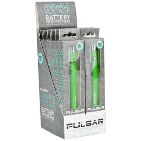 Pulsar Slim Spinner Vape Batteries in Green, 400mAh, 12ct Display Box, Front View