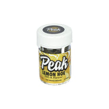 Peak High Potency Lemon Hoe THC-A Flower 3.5g jar, front view on seamless white background