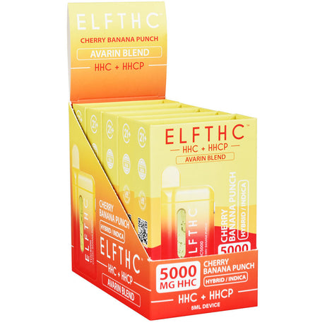 ELFTHC Avarin Blend Disposable Vape Display Box, 5mL HHC+HHCP, Cherry Banana Punch