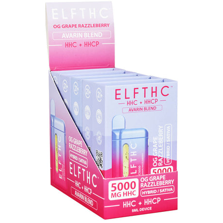 ELFTHC Avarin Blend Disposable with HHC + HHCP, 5mL 5pc Display, Grape Razzleberry Flavor