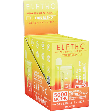 ELFTHC Telerin Blend Disposable Vape Display Box, 5mL, 5pc, with D8, D10, D11, THCP