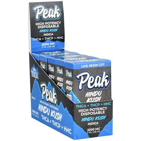 Peak High Potency Disposable Vape Display, 5pcs, THCA+THCP+HHC, 2ml, Hindu Kush Indica