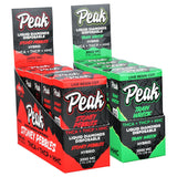 Peak High Potency disposable vape display with 5 different flavors, 2ml THCA+THCP+HHC, front view