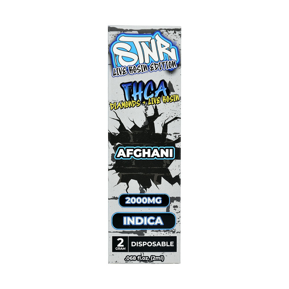 STNR THCA Disposable Vape with 2000mg Indica - Afghan, front view on white background