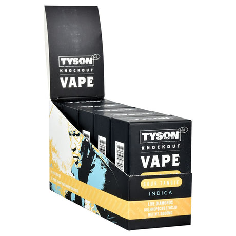 TYSON 2.0 Knockout Vape Display with Sour Tangie Indica Live Diamonds Disposable Vape, Front View