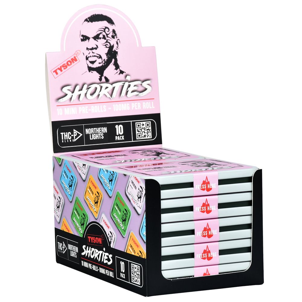 TYSON 2.0 THCP Blend Pre-Roll Shorties display box, 10pc Northern Lights variant