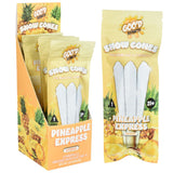 GOO'D Snow Cones THCA Pre-Rolls in Pineapple Express flavor, 3g 3-pack displayed in box and packets