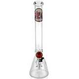 AFM 18" Atlanta Baseball Beaker Bong with Colored Glass Accents - Front View