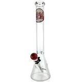 18" AFM Atlanta Baseball Beaker Bong with red bowl on white background