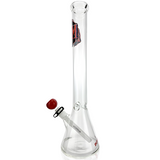 18" AFM Boston Baseball Beaker Bong with Red Bowl - Front View on White Background