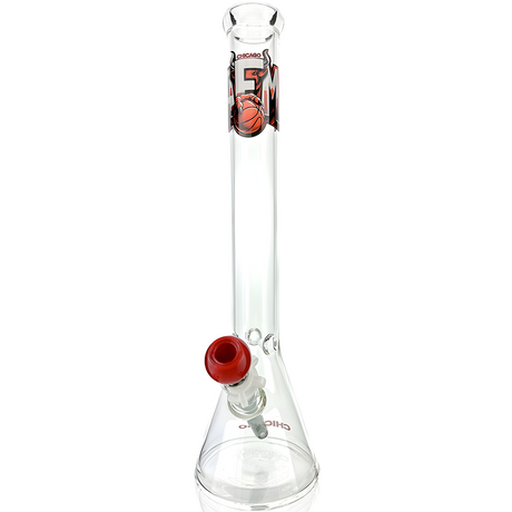 AFM 18" Chicago Basketball Beaker Bong with 5mm thick borosilicate glass, front view on white background