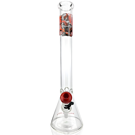 AFM 18" Kansas City Beaker Bong Bundle with detailed glass art, front view on white background